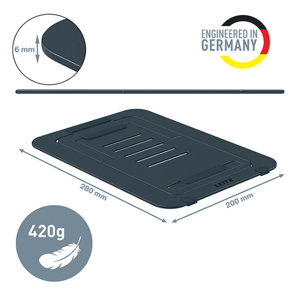 Leitz Ergo aluminium ultraplatte verstelbare laptopstandaard donkergrijs 202509 - 6