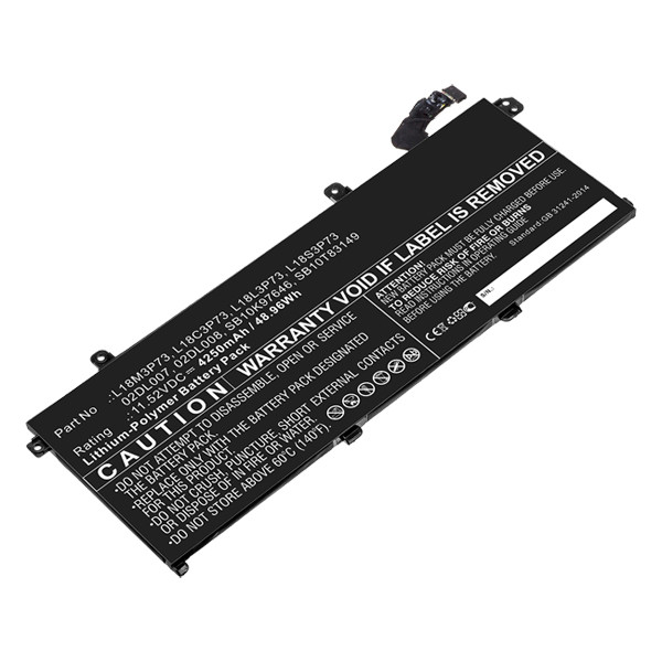 Lenovo 02DL007 / 02DL008 / L18C3P73 accu (11.52 V, 4250 mAh, 123accu huismerk)  ALE00742 - 1