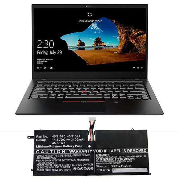 Lenovo 45N1070 / 45N1071 accu (14.8 V, 3100 mAh, 123accu huismerk) ALE00106 - 3