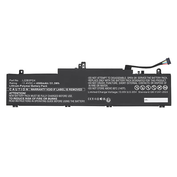 Lenovo 5B11K63020 / B11K63022 accu (11.4 V, 4500 mAh, 123accu huismerk) ALE01004 - 2