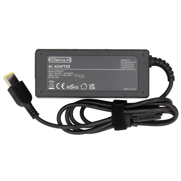 Lenovo 65W Square tip adapter (20 V, 3.25 A, 65 W, 123accu huismerk)  ADR00225 - 2