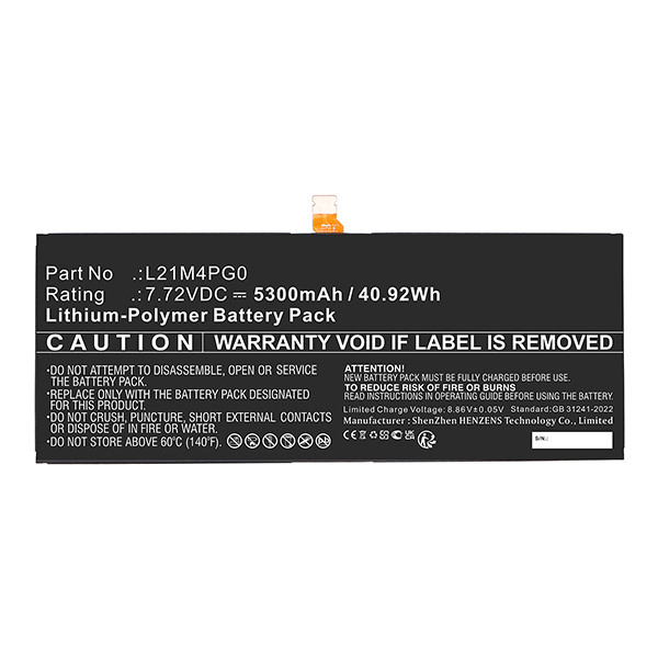 Lenovo L21C4PG0 / L21D4PG0 accu (7.72 V, 5300 mAh, 123accu huismerk) ALE00991 - 1