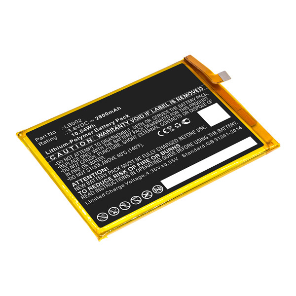 Lenovo LB002 accu (3.8 V, 2800 mAh, 123accu huismerk)  ALE00761 - 1