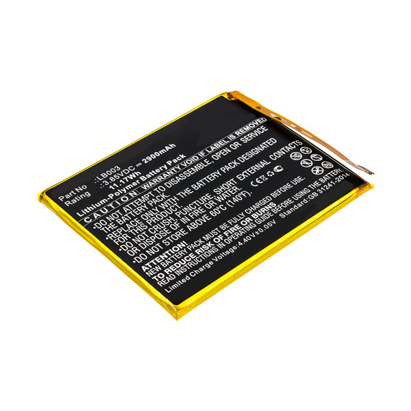 Lenovo LB003 accu (3,85 V, 2900 mAh, 123accu huismerk)  ALE00659 - 1