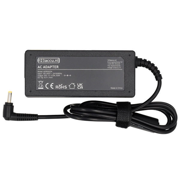 Lenovo adapter (20 V, 3.25 A, 65 W, 4.0 x 1.7 plugmaat, 123accu huismerk) ALE00833 - 3