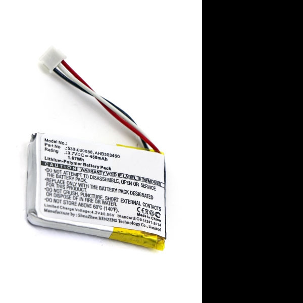 Logitech AHB303450 / 533-000088 accu (3.7 V, 450 mAh, 123accu huismerk)  ALO00068 - 1