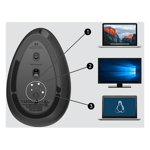 Logitech MX Vertical Advanced ergonomische muis draadloos (4 knoppen) 828142 - 5