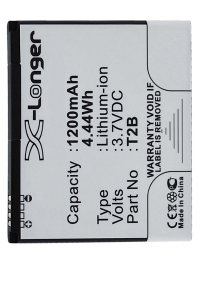 Lucas-Grayson T2B accu (1200 mAh, 123accu huismerk)  ALU00006