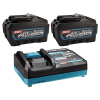 Startset: 2 stuks Makita BL4050F XGT / 40V Max / 191L47-8 accu's + DC40RA snellader (40 V, 5.0 Ah, origineel)