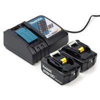 Startset: 2x Makita BL1850B / 18V LXT accu's + lader (18 V, 5.0 Ah, origineel) AMA00544