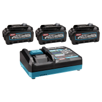 Makita Startset: 3 stuks Makita BL4020 XGT / 40V Max / 191L29-0 accu's + DC40RA snellader (40 V, 2.0 Ah, origineel)  AMA00814