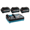 Startset: 3 stuks Makita BL4025 XGT / 40V Max / 191B36-3 accu's + DC40RA snellader (40 V, 2.5 Ah, origineel) AMA00819 - 1