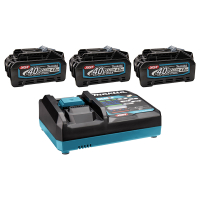 Makita Startset: 3 stuks Makita BL4040 XGT / 40V Max / 191B26-6 accu's + DC40RA snellader (40 V, 4.0 Ah, origineel)  AMA00824