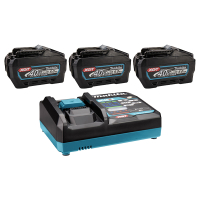 Makita Startset: 3 stuks Makita BL4050F XGT / 40V Max / 191L47-8 accu's + DC40RA snellader (40 V, 5.0 Ah, origineel)  AMA00829