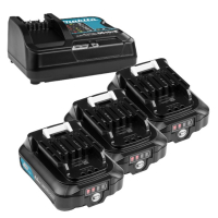 Makita Startset: 3x Makita BL1021B CXT / 197396-9 accu's + lader (12 V, 2.0 Ah, origineel)  AMA00789