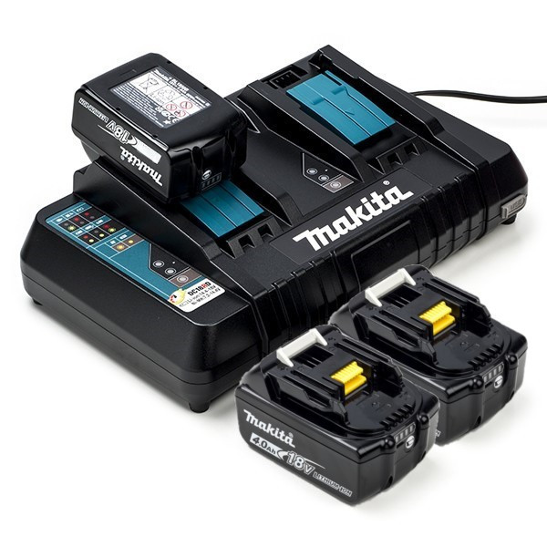 Startset: 3x Makita BL1840B / 18V LXT accu's + duolader (18 V, 4.0 Ah, origineel) AMA00847 - 1