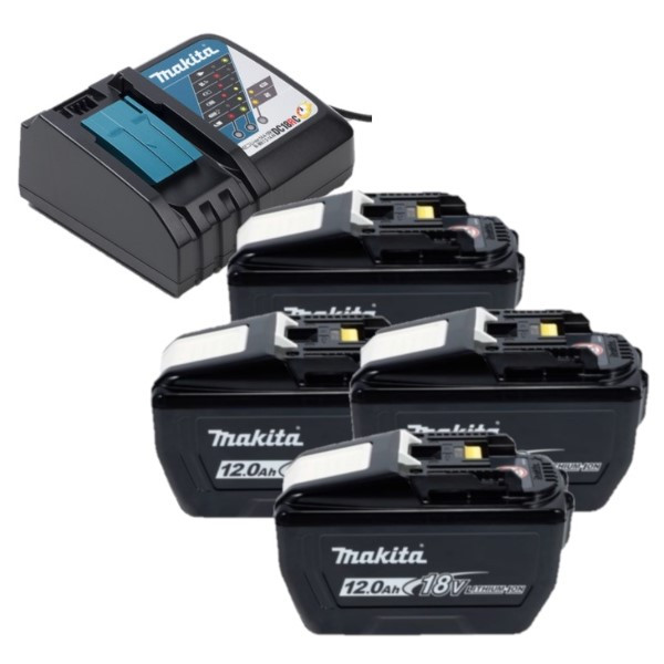 Startset: 4x Makita BL18120 LXT / 1915J2-8 / 18V LXT accu's + DC18RC snellader (18 V, 12.0 Ah, origineel) AMA00864 - 1