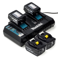 Startset: 4x Makita BL1860B / 18V LXT accu's + duolader (18 V, 6.0 Ah, origineel) AMA00482
