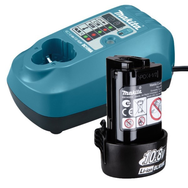 Makita Startset: Makita BL1015K / 191349-9 accu + lader (10.8 V, 1.5 Ah, origineel)  AMA00762 - 1
