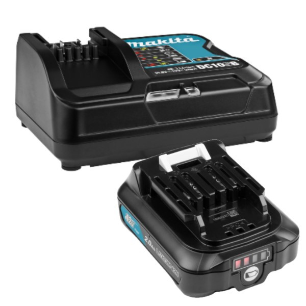 Makita Startset: Makita BL1021B CXT / 197396-9 accu + lader (12 V, 2.0 Ah, origineel)  AMA00798 - 1