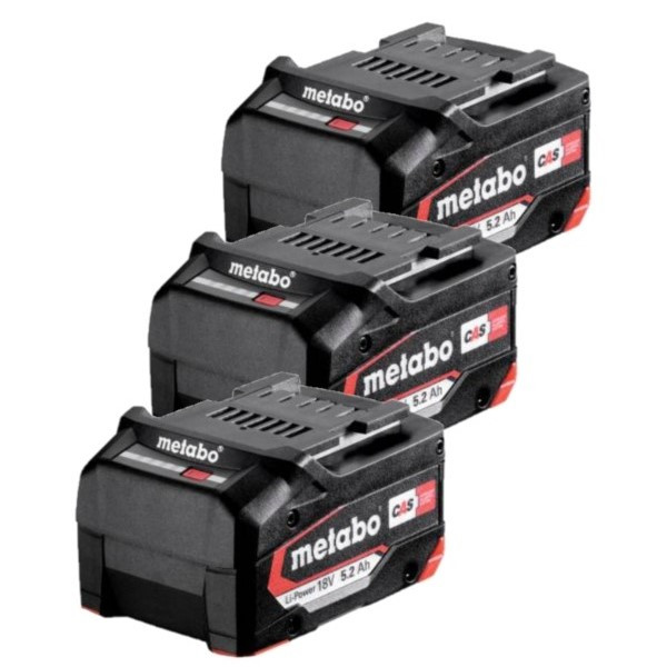 3 stuks: Metabo 18V Li-Power 625028000 / CAS 18V Alliance accu's (18 V, 5.2 Ah, origineel) AME00439 - 1