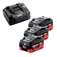 Startset: 3x Metabo 18V LiHD 625549000 / CAS Alliance accu's + ASC 145 snellader (18V, 10 Ah, origineel) AME00513