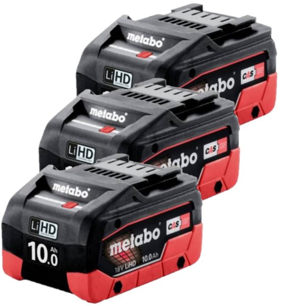Metabo Startset: 3x Metabo 18V LiHD 625549000 / CAS Alliance accu's (18V, 10 Ah, origineel)  AME00426 - 1