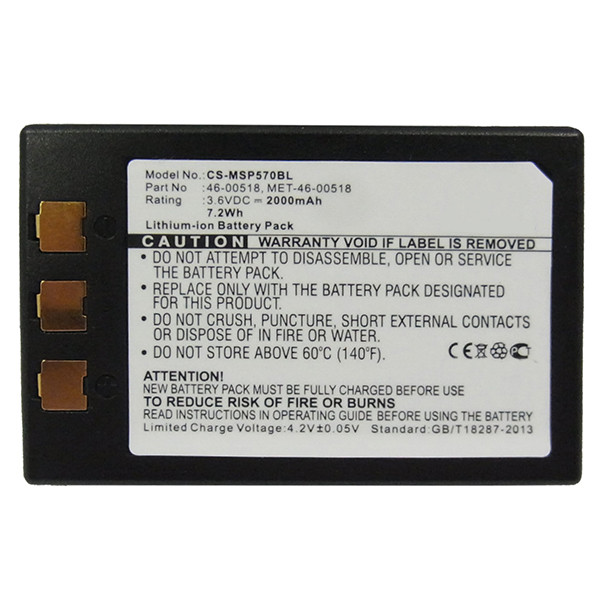 Metrologic 46-00518 / MET-46-00518 accu (2000 mAh, 123accu huismerk) AME00039 - 3