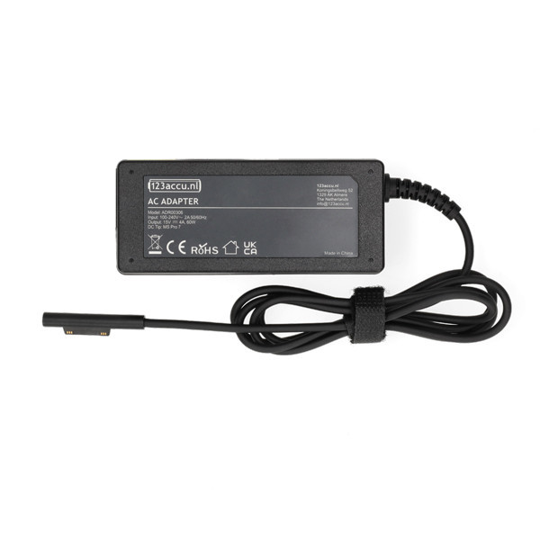 Microsoft Pro 7 adapter (15 V, 4 A, 60 W, 123accu huismerk) ADR00306 - 1