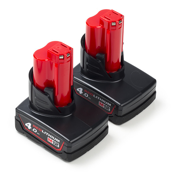 Milwaukee 2-pack Milwaukee M12 B4 / 4932430065 accu's (12 V, 4.0 Ah, origineel)  AMI00557 - 1