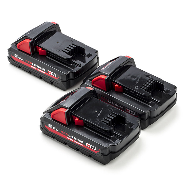 Milwaukee 3- Pack Milwaukee M18 HB3 High Output accu's (18 V, 3.0 Ah, origineel)  AMI00593 - 1