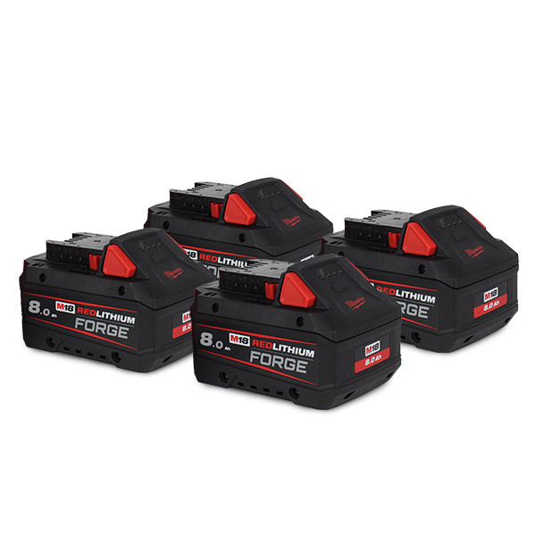 4-Pack Milwaukee M18 FB8 Forge / 4932492131 accu's (18 V, 8.0 Ah, origineel) AMI00698 - 1