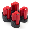 4-pack Milwaukee M12 B2 / 4932430064 accu's (12 V, 2.0 Ah, origineel)
