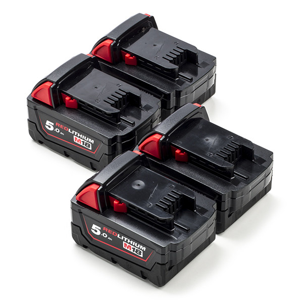 Milwaukee 4-pack Milwaukee M18 B5 / 4932430483 accu's (18 V, 5.0 Ah, origineel)  AMI00524 - 1