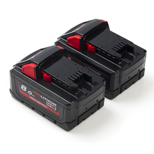 EOL- 2-Pack Milwaukee M18 HB8 High Output / 4932471070 accu's (18 V, 8.0 Ah, origineel) AMI00584 - 1
