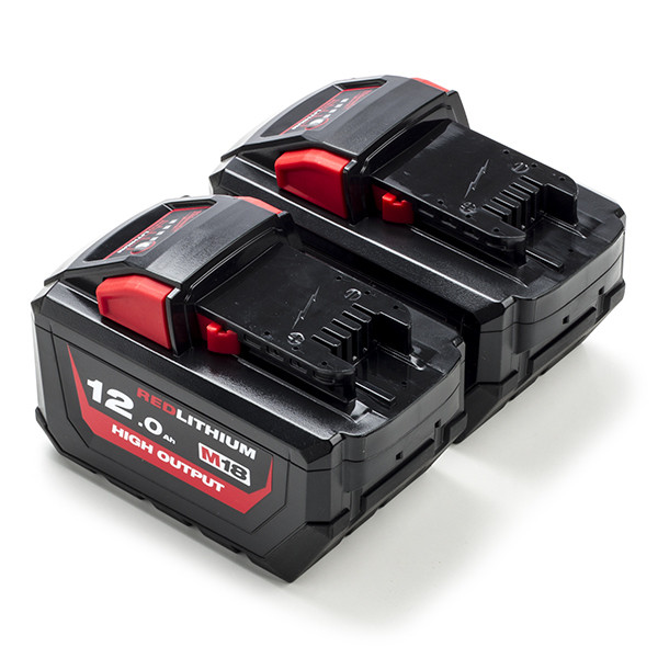 EOL- 2-pack Milwaukee M18 HB12 High Output / 4932464260 accu's (18 V, 12 Ah, origineel) AMI00534 - 1