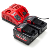 HNRG Pack: 2x Milwaukee M18 HB12 High Output accu's + lader (18 V, 12 Ah, origineel)