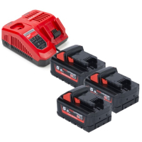 Milwaukee HNRG Pack: 3x Milwaukee M18 HB5.5 High Output accu's + lader (18 V, 5.5 Ah, origineel)  AMI00651