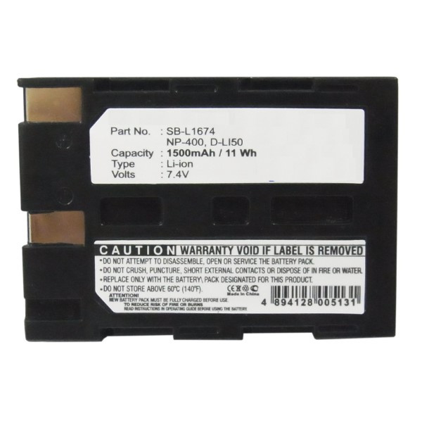 Minolta NP-400 accu (7.4 V, 1500 mAh, 123accu huismerk) AMI00011 - 2