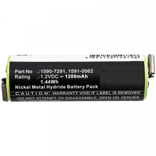 Moser 1590-7291 / 1591-0062 / 1591-0067 accu (1.2 V, 1200 mAh, 123accu huismerk) AMO00415 - 1