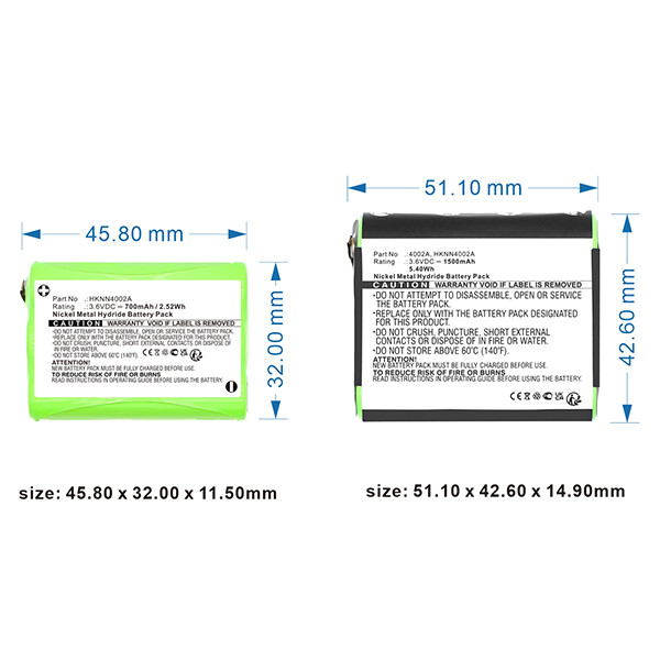 Motorola 4002A / HKNN4002A accu (3.6 V, 1500 mAh, 123accu huismerk) AMO00612 - 3