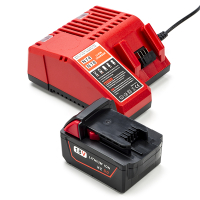 NRG Pack: Milwaukee M18 B5 / 4932430483 accu + lader (18 V, 5.0 Ah, 123accu huismerk)  AMI00594