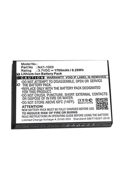 Nautiz NX1-1003 accu (3.7 V, 1700 mAh, 123accu huismerk)  ANA00053 - 1