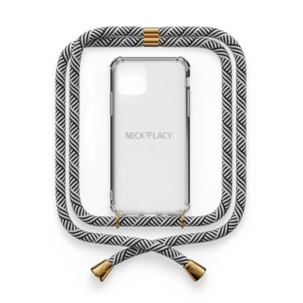 Necklacy Crossbody telefoonhoesje voor iPhone 11 | Zwart/Wit | Necklacy  ANE00218 - 1