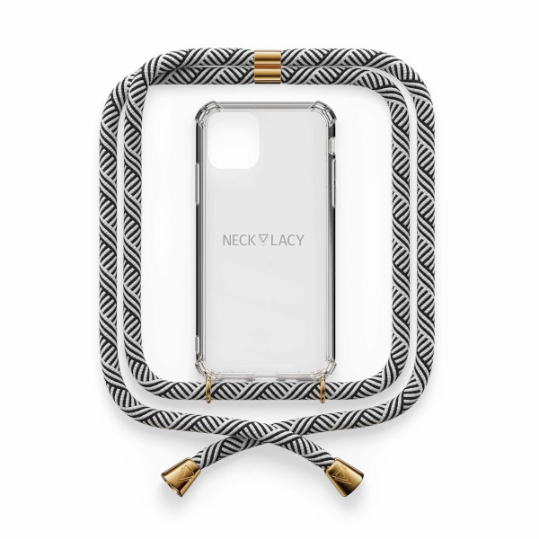 Necklacy Crossbody telefoonhoesje voor iPhone 11 Pro Max | Zwart/Wit | Necklacy  ANE00215 - 1