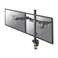 Neomounts monitorarm voor 2 monitoren zwart (met klem en bladdoorvoer) 200332