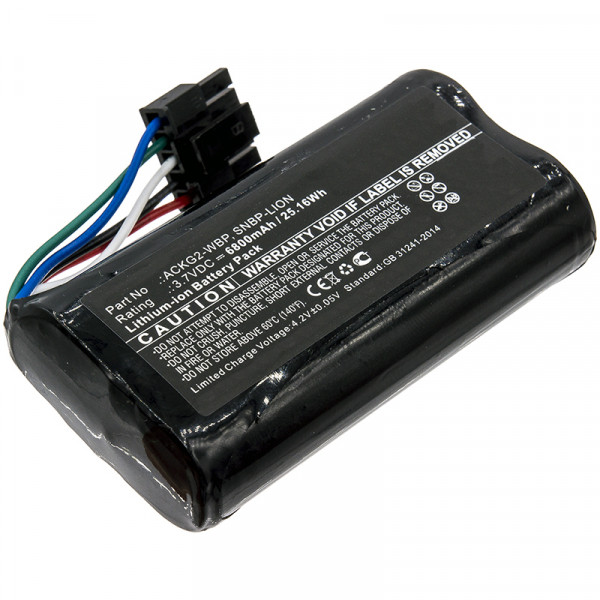 NetScout ACKG2-WBP / SNBP-LION accu (3.7 V, 6800 mAh, 123accu huismerk)  ANE00203 - 1