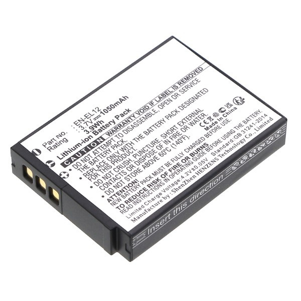Nikon EN-EL12 accu (3.7 V, 1050 mAh, 123accu huismerk) ANI00044 - 1