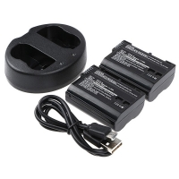 Nikon EN-EL15 accu's en lader (7 V, 1600 mAh, Li-ion, 123accu huismerk)  ANI00172