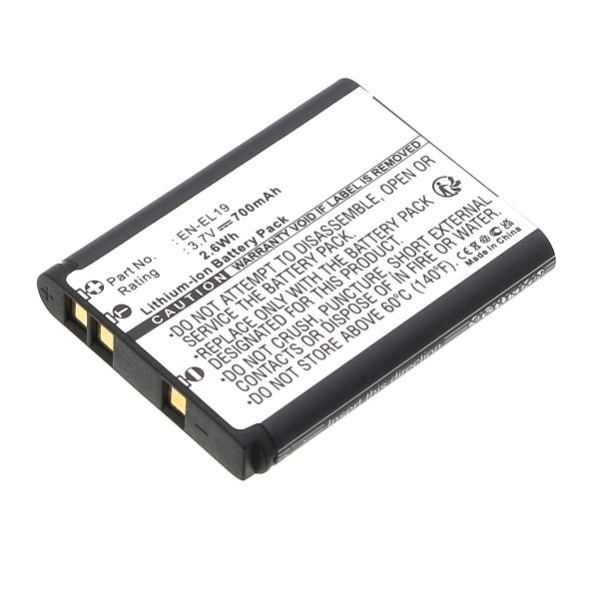 Nikon EN-EL19 / VFB11101 accu (3.7 V, 700 mAh, 123accu huismerk) ANI00046 - 1